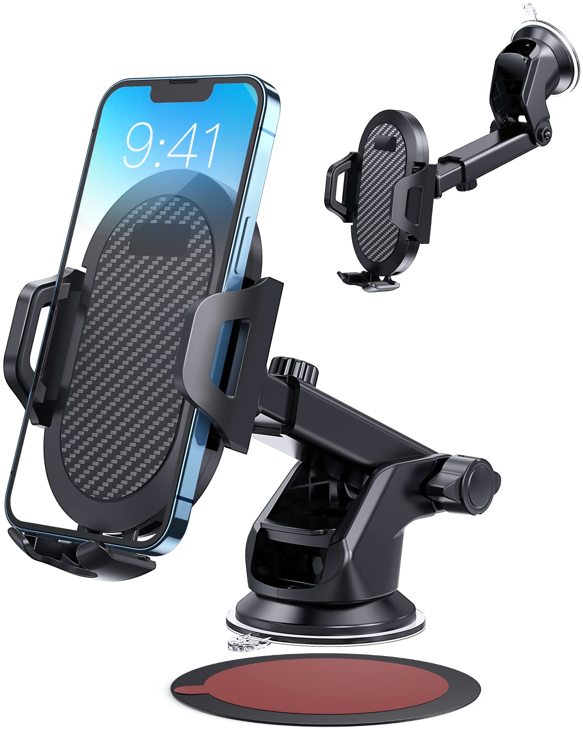 Suction Cup Car Phone Holder - Stand Mount for Smartphones (iPhone, Xiaomi, Huawei, Samsung)