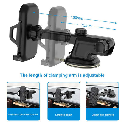 Suction Cup Car Phone Holder - Stand Mount for Smartphones (iPhone, Xiaomi, Huawei, Samsung)